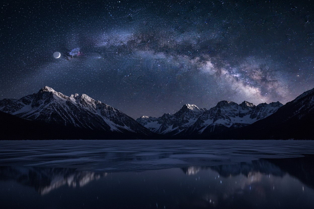 Mountain Range at Night